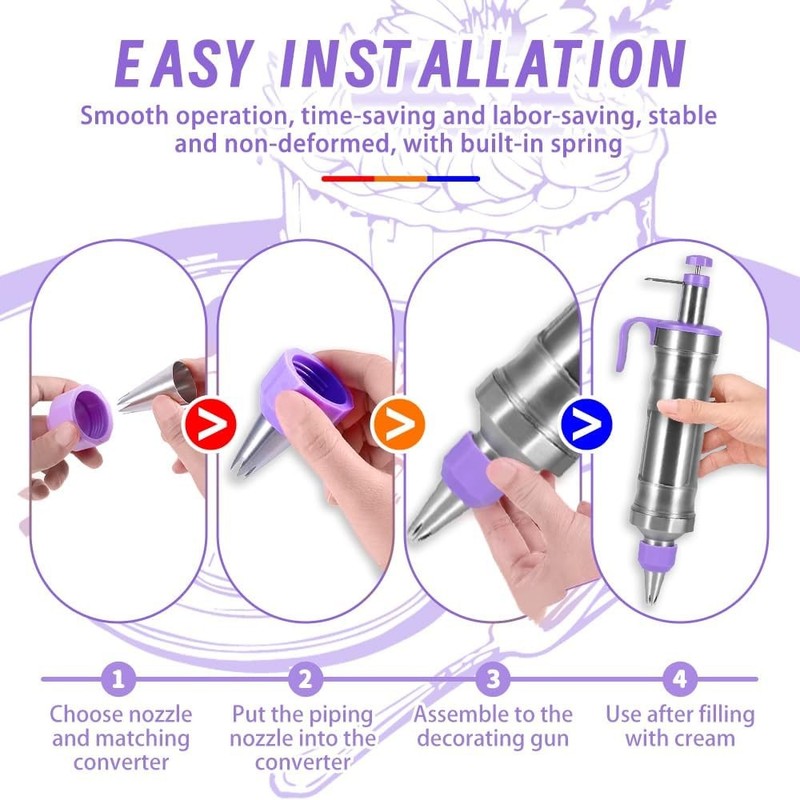 Dessert Decorating Syringe Set with 8 Silicone Cupcake Liners,Frosting Piping Ki gallery