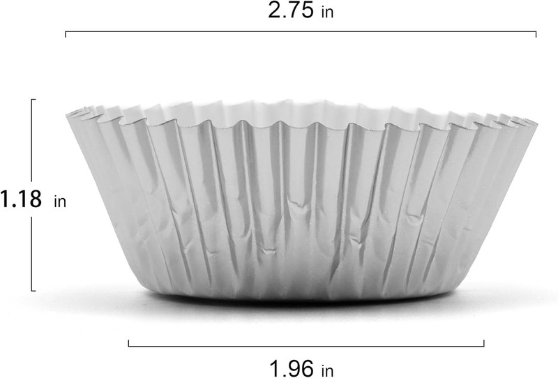 200 Pcs Silver Foil Cupcake Liners Standard Baking Cups Muffin Paper Cases gallery