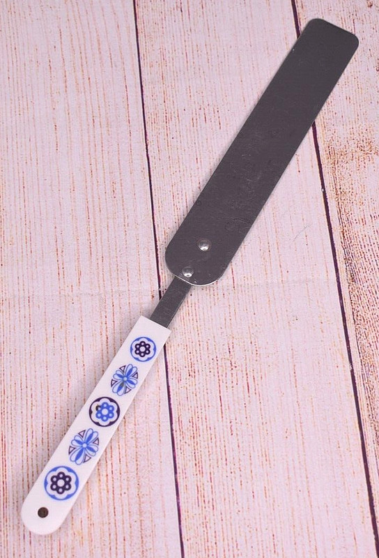 Ace USA Cake Baker Icing Scapula Tool Stainless Steel Blue White Handle