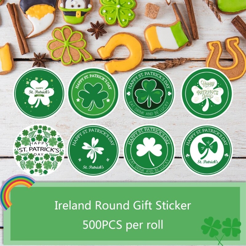500x Self-adhesive St.patrick Day Stickers Irish Clover-Stickers Party Accessory gallery