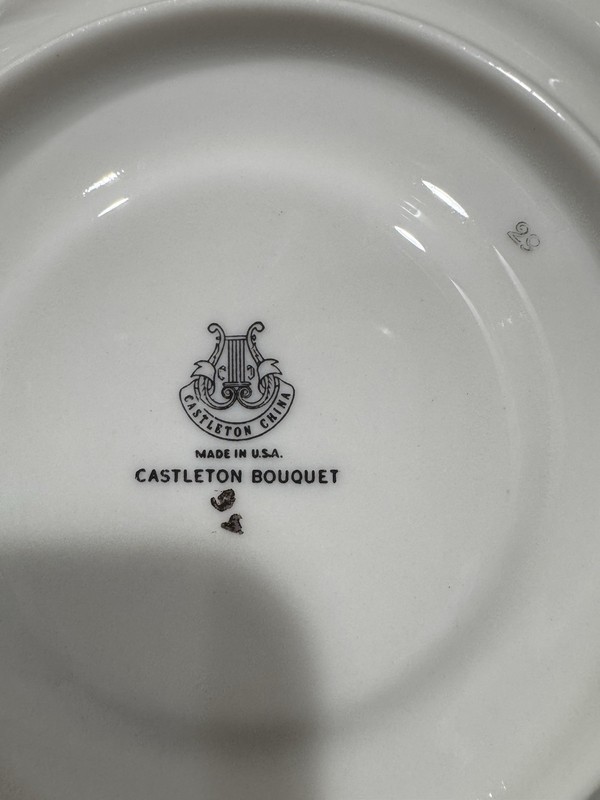 Castleton China 3-Tier Porcelain Floral Cake Stand Metal Handle gallery
