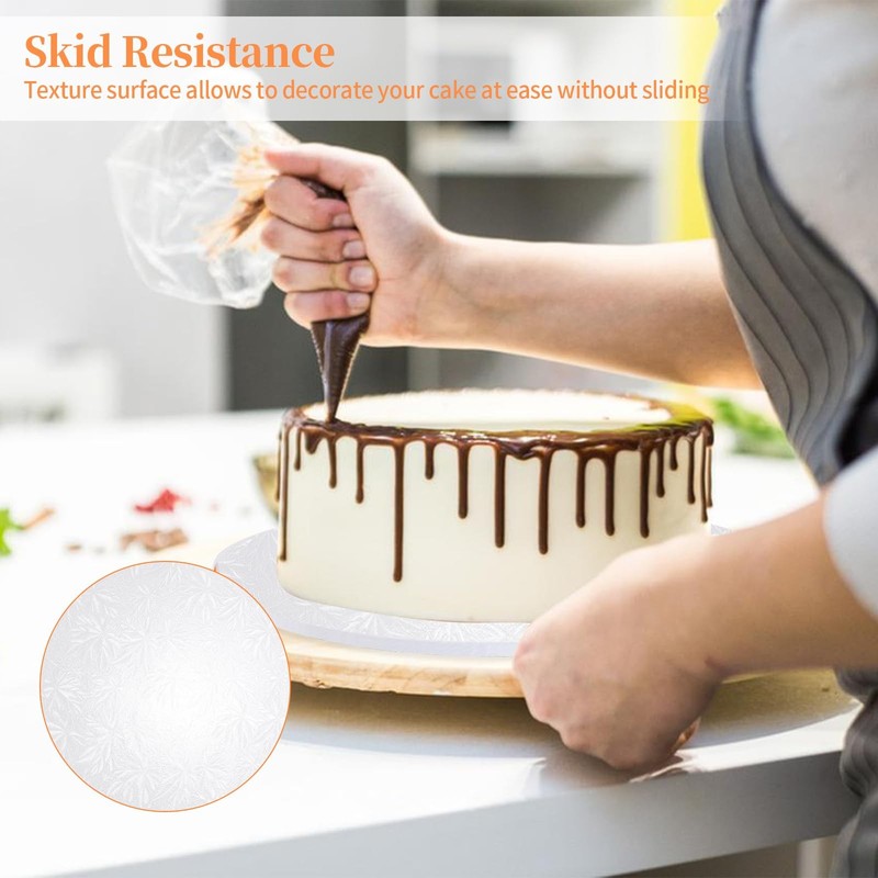 9 Packs 12 Inch Round Cake Drums Greaseproof White Cake Drums Cake Base Cardb... gallery