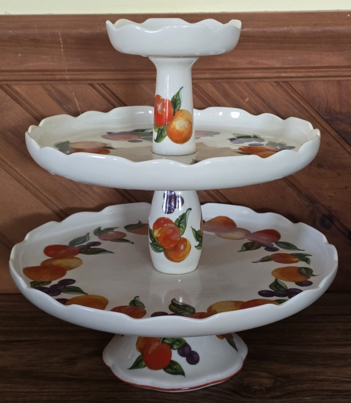 PartyLite 3 Tier Serving Candy Nut Dessert Stand Tray w/Candle Holder Retired