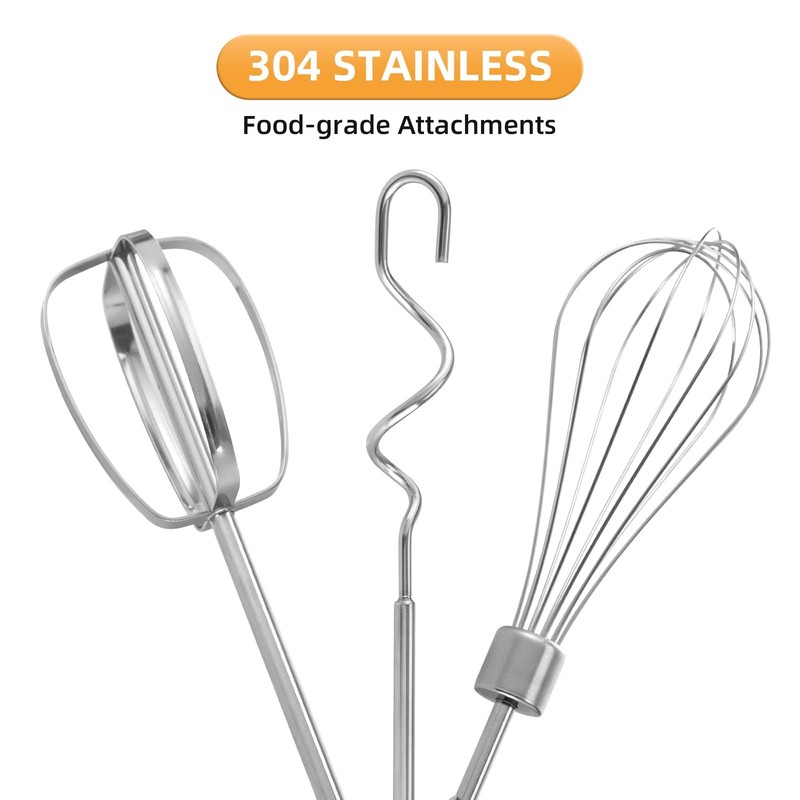 Hand Mixer, 5-Speed Electric with Turbo Boost, White, Copper Motor, 400W, Dis... gallery