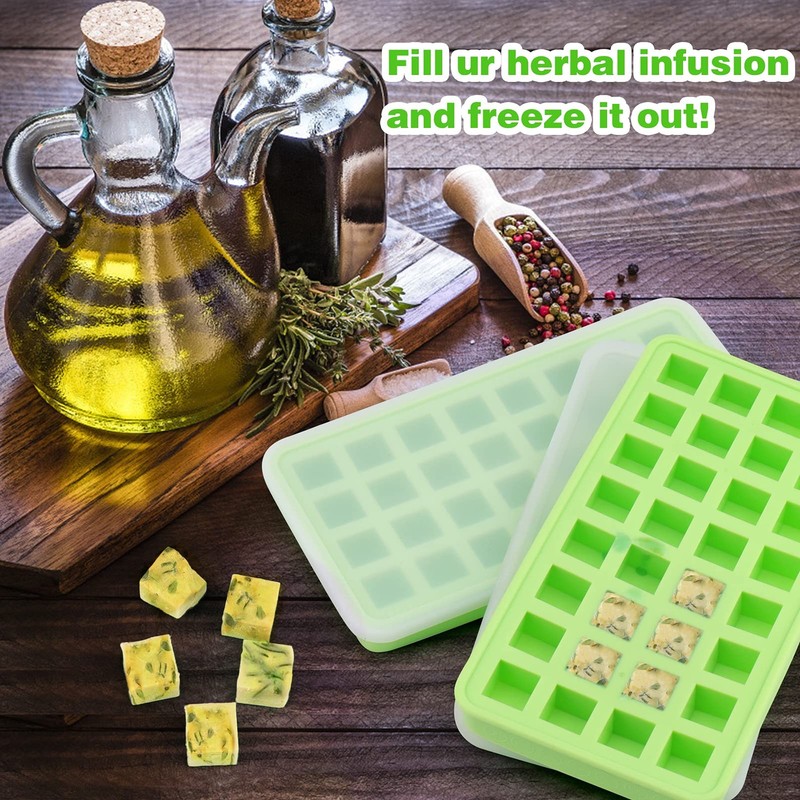 AIERSA 2Pcs Silicone Molds for HerbInfused Oil Cubes, 32 Cavity Candy Gummy M... gallery