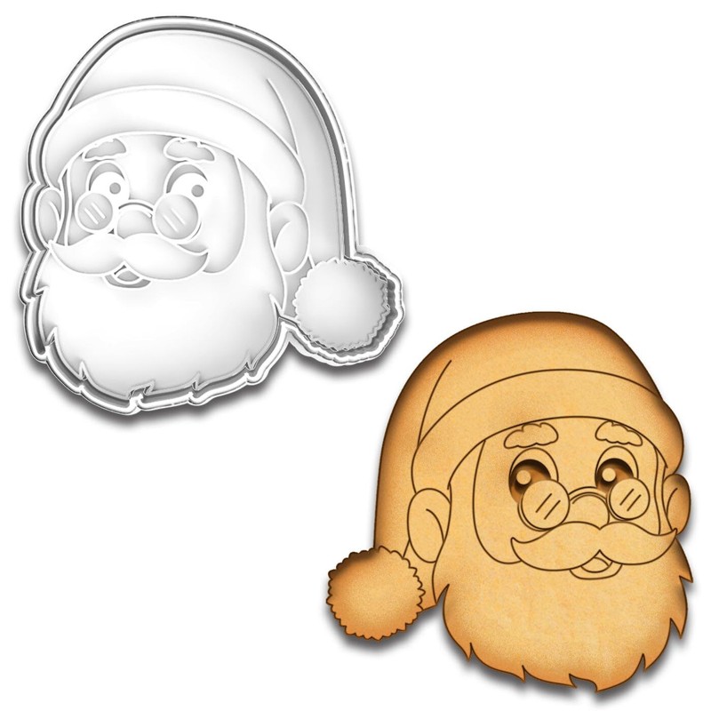Santa Claus Cookie Cutter & Stamp Set – 4.25×4.1 Inches