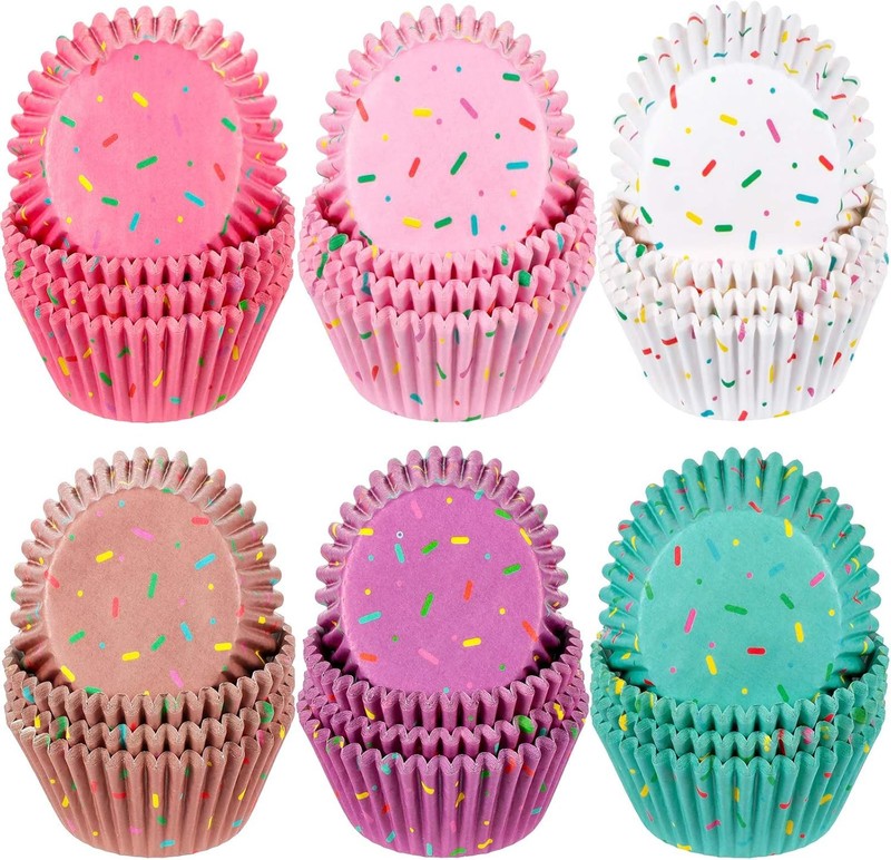 600 Pieces Colorful Candy Cupcake Liners Colorful Paper Baking Cups Cupcake