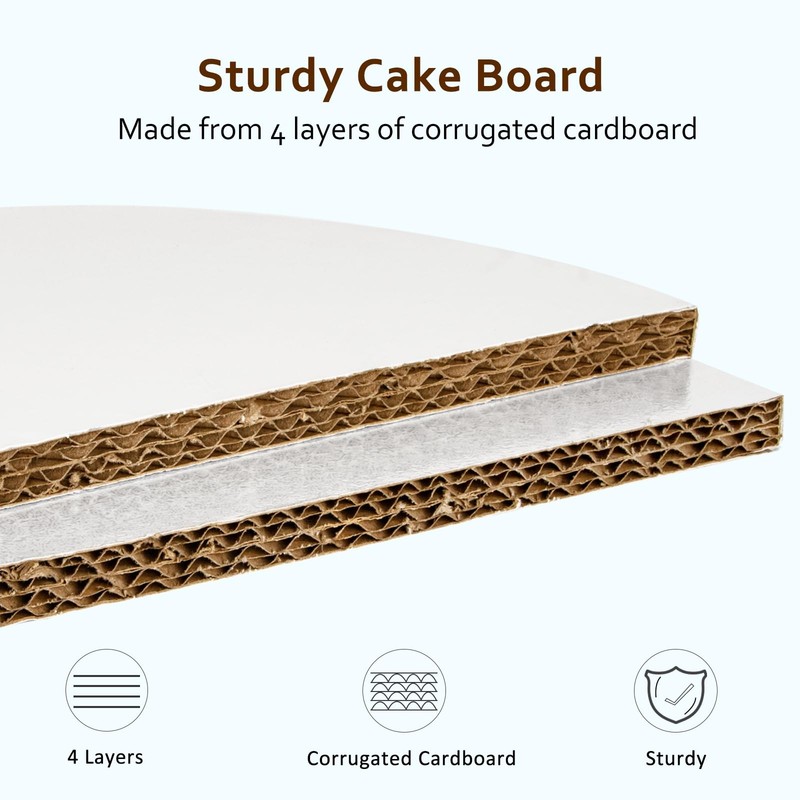 10 PCS White 10 Inch Round Cake Drum Boards Sturdy GreaseProof Base Baking gallery