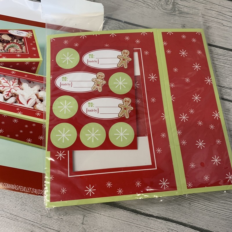 2 Paper Christmas Packaging Box for Candy Cookie Baking Gift Boxes Decor Sticker gallery