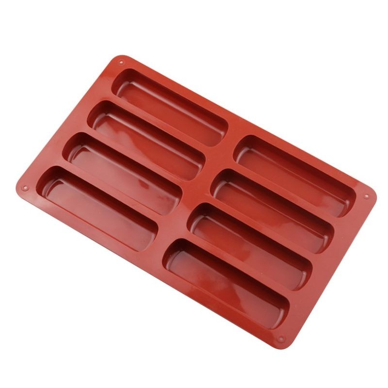 8 Holes Long Strip Finger Biscuit Silicone Mold 8 Holes Oven Cake Bakeware Mofp gallery