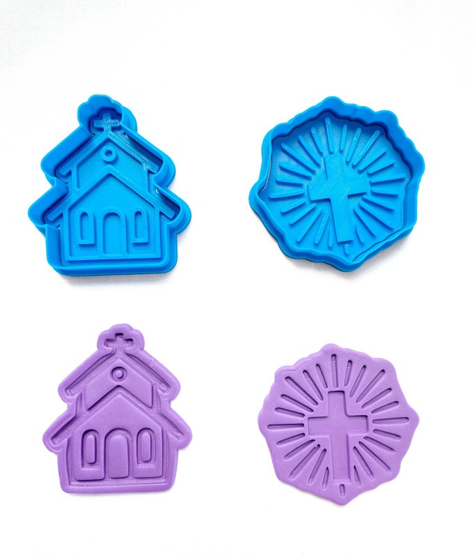 Easter Cookie Cutter Rabbit Ears Eggs Carrot Church Cross Happy Easter Embosser gallery