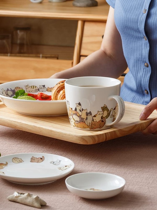 Mozacona 6pcs Ceramic Cat Appetizer Plates, Sauce Small, 6pcs-Cat-A gallery