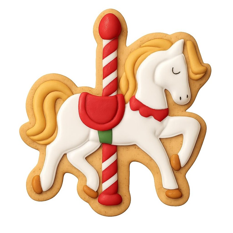 Fantasy Carousel Horse Cookie Cutter & Stamp, Fondant & Clay - 4x3.5 gallery