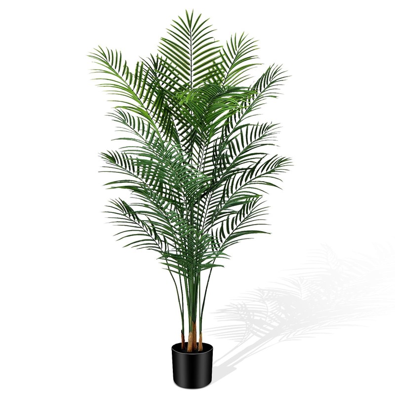 Cyangrove Artificial Palm Tree Outdoor 6Ft Large Fake Tropical Areca Palm Tree