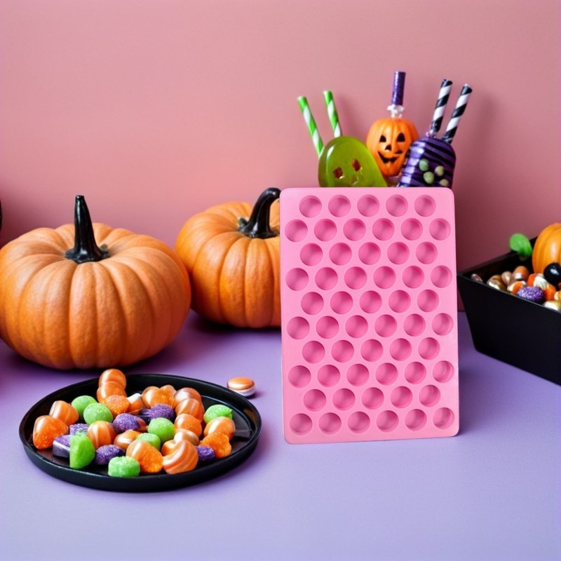2 Pcs Lollipop Molds Silicone Shapes Chocolate Making Semi Sphere Candy gallery
