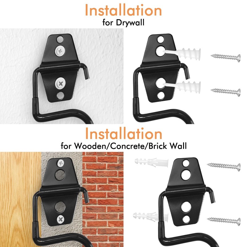 LIGHT DUST Broom Holder Wall Mount - 6 Pack Tool Hangers Garage Wall Hanging ... gallery