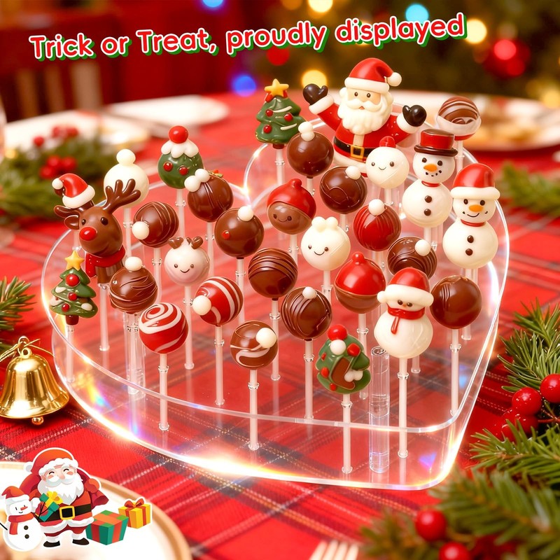 Heart Acrylic Lollipop Stand 36 Holes Cake Pop Holder With 300 PCS Set gallery