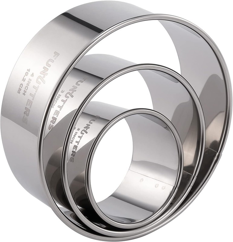Cookie Cutter Set 3 Piece Stainless Steel Round Baking Rings for Pastry Biscuits gallery