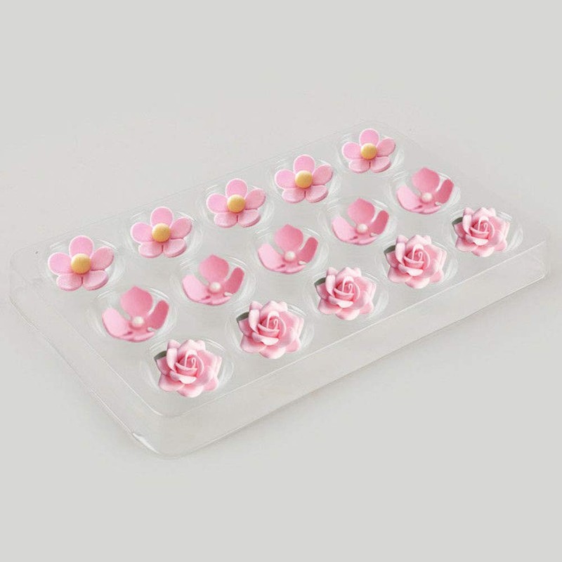 2 PCS 30 Cavity Sugar Flower Drying Mold Fondant Shaping Tray Clear 9x5.5 Inch gallery