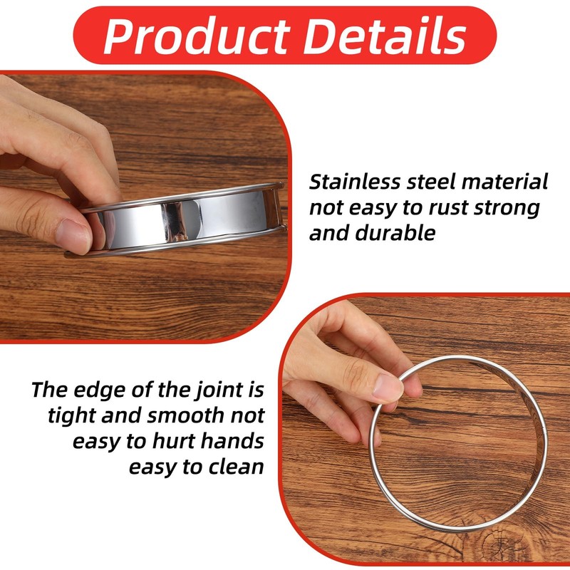 JIEYAO 20 Pack 4 Inch English Muffin Rings, Stainless Steel Cookie Rings | wi... gallery