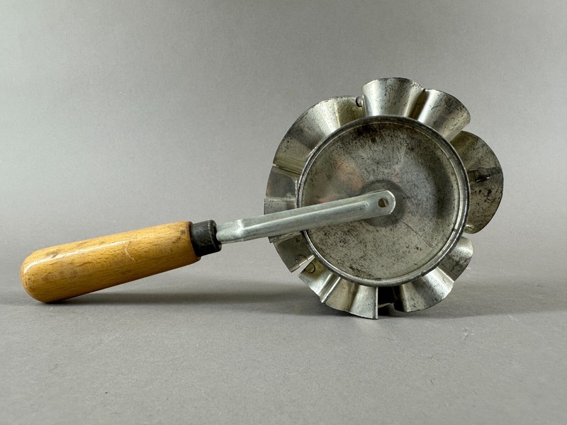 Cookie Cutter Heart Cross Jewish Star Roller Wheel Tin Baking Primitive Antique gallery