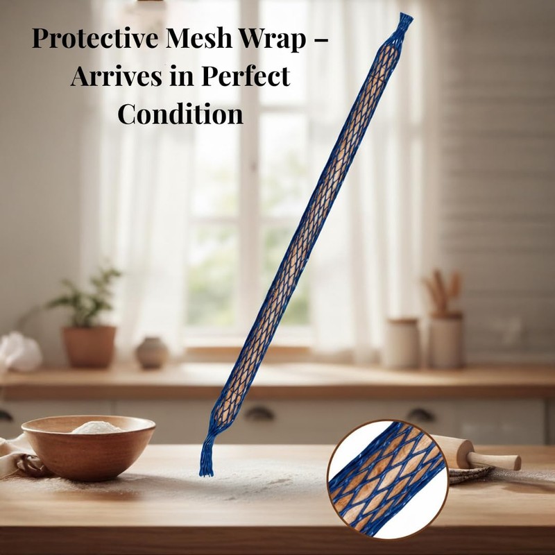 Rolling Pin Beech Wood Turkish Oklava Non-Stick Oil-Infused 18.7 Inch 48 cm gallery
