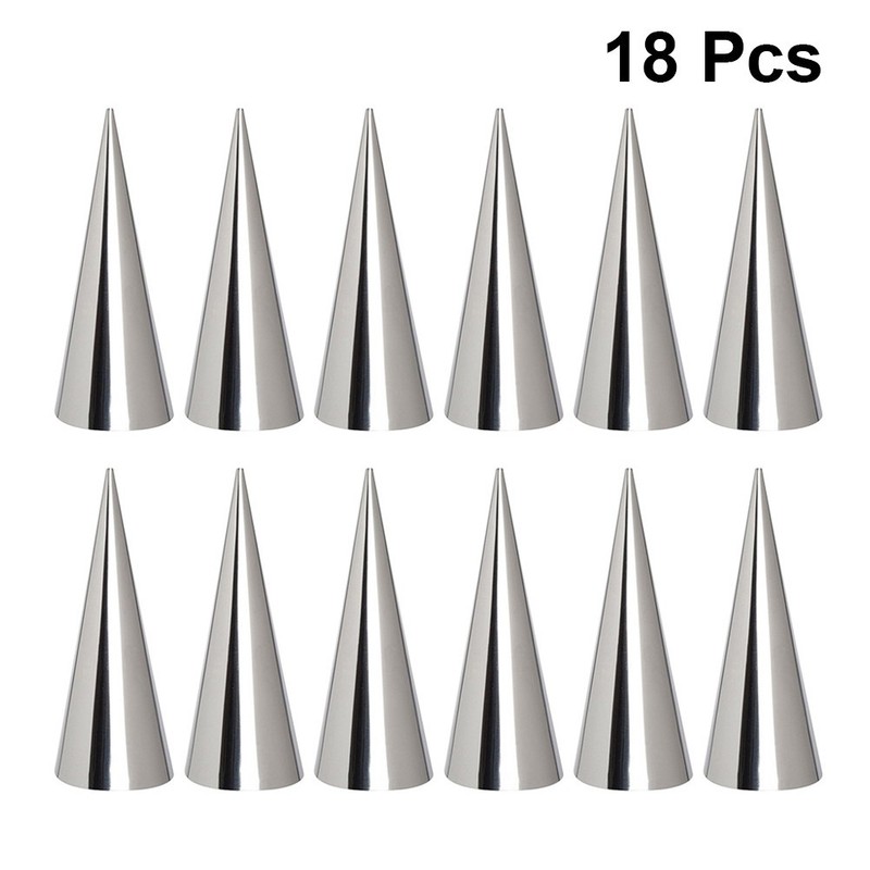 18 Pcs Stainless Steel Croissant Tube Cone Mold Cannoli Pastry Baking Tool gallery