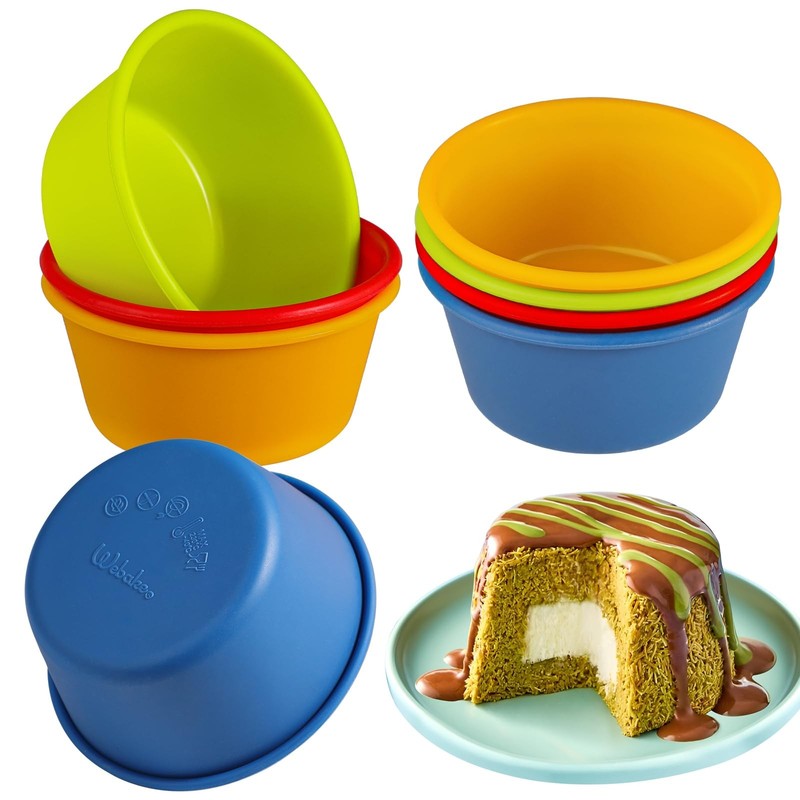 Silicone Cupcake Baking Cups Set of 8, Fryer Muffin Pan Jumbo Muffin Liners R…