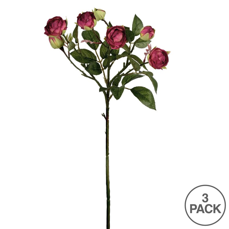 Vickerman 20.5 Artificial Tea Rose Spray. Includes 3 Sprays Per Pack. Fd190966 gallery