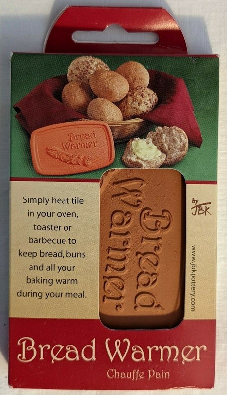 JBK Pottery Ceramic Tile Bread Bun Baking Warmer Chauffe Pain 5 x 3 Inch