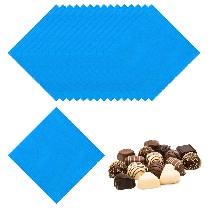 200 Pcs Candy Foil Wrapper, 3.1 x 3.1″ Chocolate Wrapper, Blue (Orange Peel)