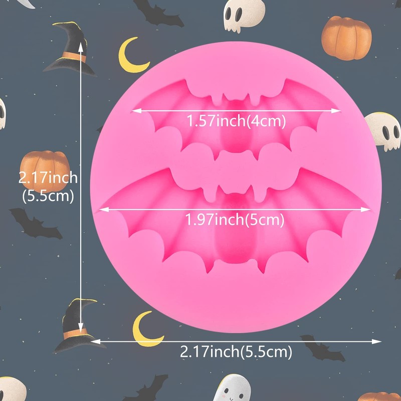 4 Pcs Halloween Bat Silicone Fondant Molds Decorative Cake Mold Halloween Cho... gallery