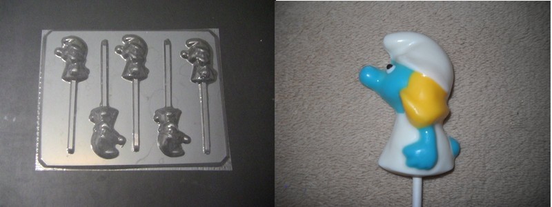Smurfette Girl Smurf Lollipop Chocolate Candy Soap Crayon Mold