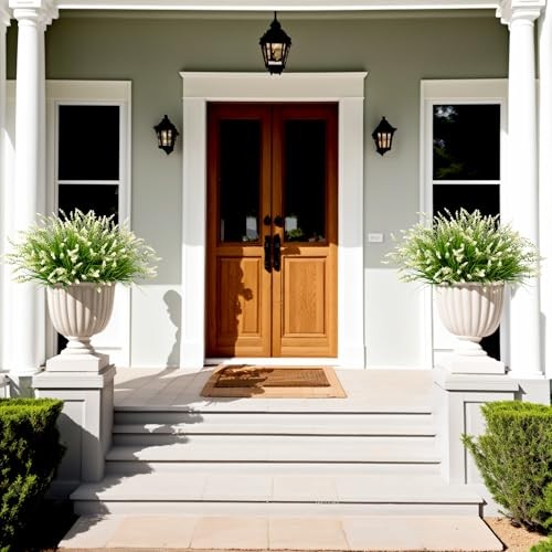 Artificial Faux Plants Flowers for Outdoor Decorations, Fake 12 Pcs White gallery