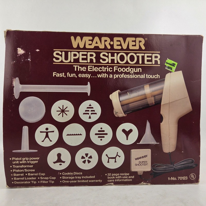 Wear-Ever Super Shooter Electric Cookie Pastry Press Gun In Box 70123 Working gallery