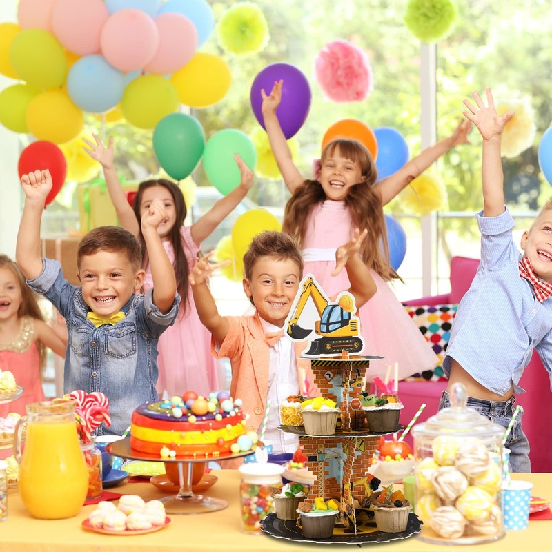 Construction Birthday Decorations 3 Tier Construction Theme Cupcake Stand Car... gallery