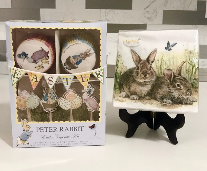 Peter Rabbit Easter 24 Cupcake Liners +24 Toppers + Napkins Beatrix Potter Bunny