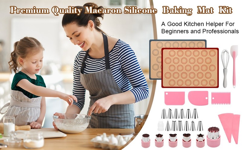28Pcs Macaron Silicone Baking Mat Kit-2 Sheet Macaron Silicone Baking Mats gallery