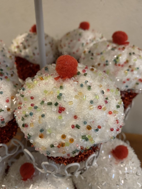 Vintage Desserts Pastry Cupcakes Faux Fake Food 3 Tier Display gallery