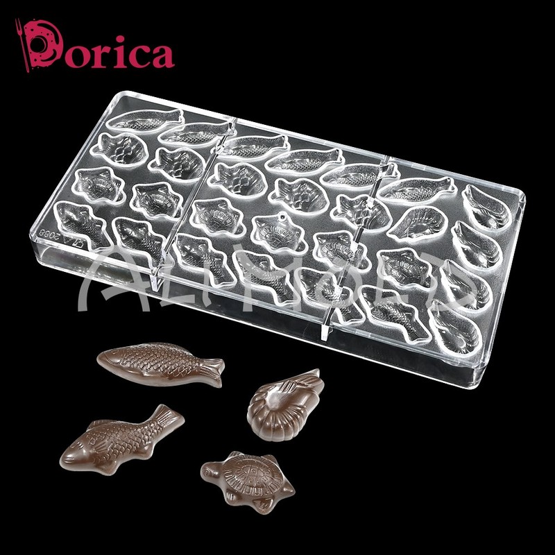 Turtle Fish Polycarbonate Chocolate Molds DIY Marine Animal Buttercream Moulds gallery
