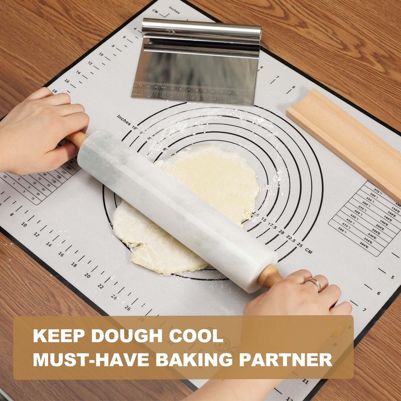 African Natural Marble Rolling Pin, Non-Stick Polished Dough Roller, Pasta, D... gallery