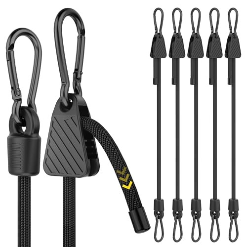 Adjustable Bungee Cords with Hooks, 6 Pack Heavy 48" - 6 Pack - Black Black gallery