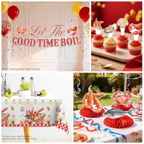 205pcs Seafood Boil Party Supplies-Serves 25, All-in-one Shrimp Boil Party gallery