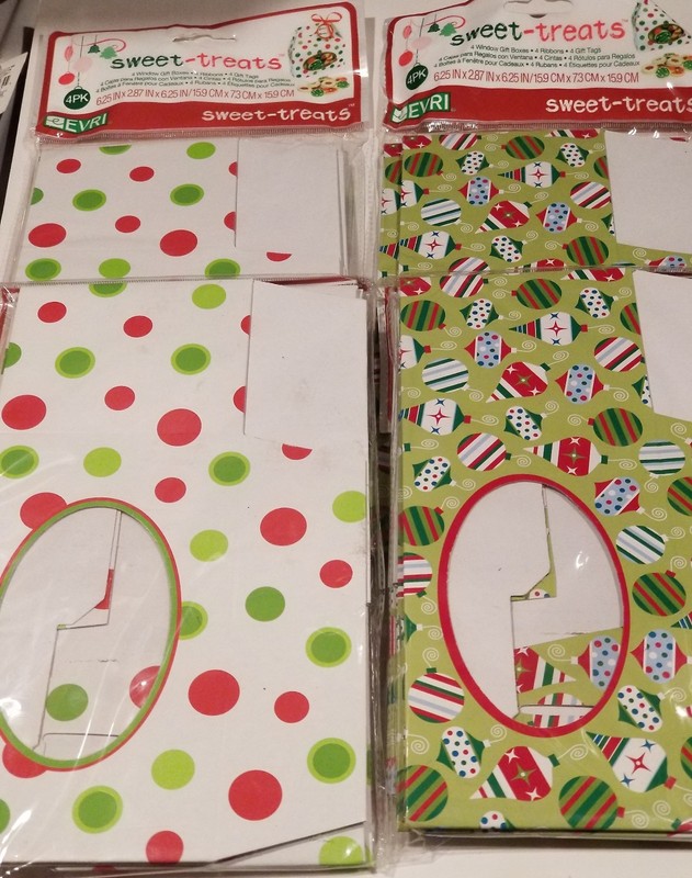 Sweet Treats Window Cookie Boxes -4 Boxes, Gift Tags and Ribbons NWT Holiday