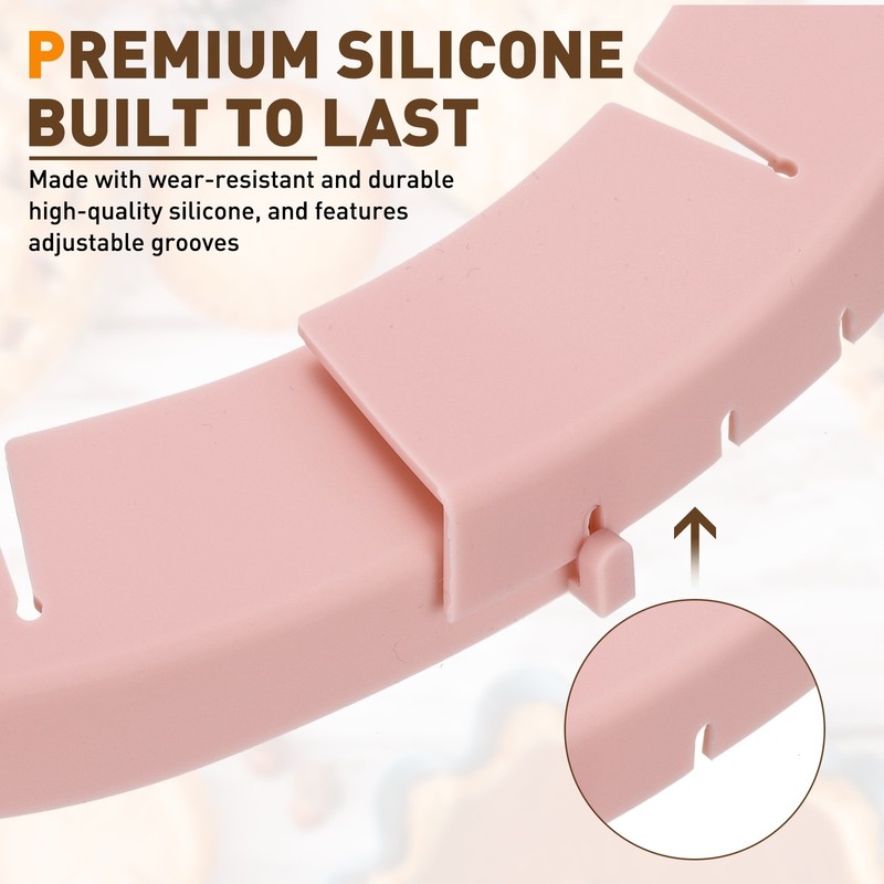 Adjustable Silicone Pie Crust Shields, Crust Edges Protectors, Pink gallery