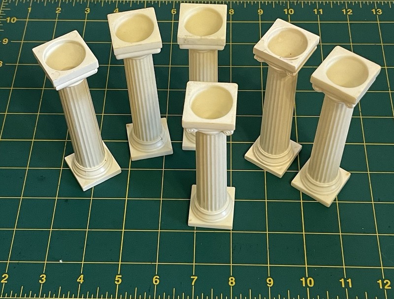 Vintage Lot of 6 Wilton White Grecian Greek 5" Cake Pillars Ionic Columns gallery