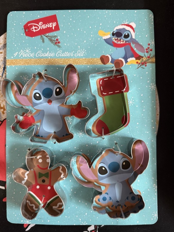 Disney Stitch 4 Piece Metal Cookie Cutter Set Christmas