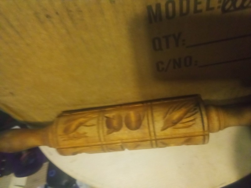Hand-Carved Wooden Embossing Rolling Pin With Nature-Inspired Designs - Durable gallery