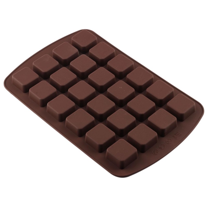 24 Cavity Bite Size Brownie Chocolate Mold, Square Silicone Candy Baking Pan gallery