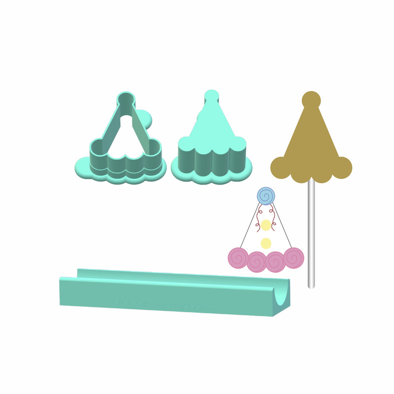 Party Hat Cake Pop Mold |Deluxe Cutter, Popper, and Tray Option